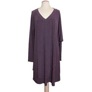 Soft Surroundings Women Marla V-Neck‎ Purple Dress Layer Poncho TXL Asymmetrical